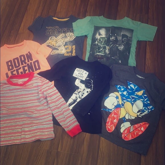 Size 4T Lot of short and long sleeve tees - Picture 1 of 7